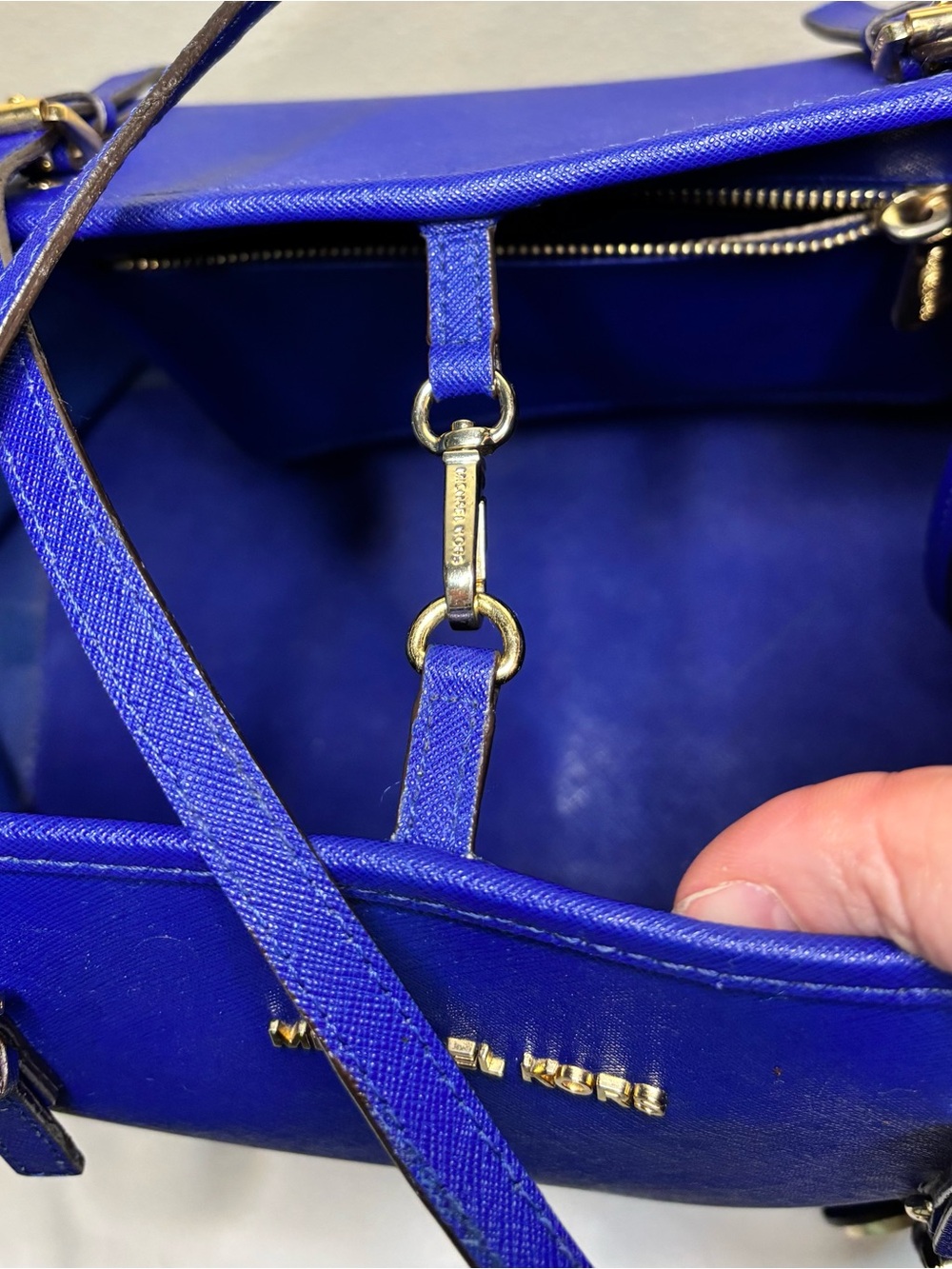Michael Kors Large Unlined “Minimalist Travel” Tote in Blue with Gold Hardware - Picture 9 of 12